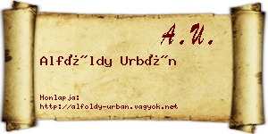 Alföldy Urbán névjegykártya